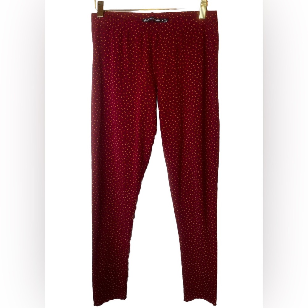 Gudrun Sjöden Pepper Maroon Print Stretch Leggings Size M